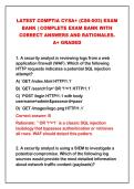2026-2027 LATEST COMPTIA CYSA&plus; &lpar;CS0-003&rpar; EXAM&NewLine;BANK &vert; COMPLETE EXAM BANK WITH&NewLine;CORRECT ANSWERS AND RATIONALES&period;&NewLine;A&plus; GRADED