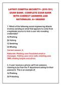 2026-2027 LATEST COMPTIA SECURITY&plus; &lpar;SY0-701&rpar;&NewLine;EXAM BANK &vert; COMPLETE EXAM BANK&NewLine;WITH CORRECT ANSWERS AND&NewLine;RATIONALES&period; A&plus; GRADED