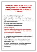 2026-2027 LATEST SIX SIGMA BLACK BELT EXAM&NewLine;BANK &vert; COMPLETE EXAM BANK WITH&NewLine;CORRECT ANSWERS AND RATIONALES&period;&NewLine;A&plus; GRADED