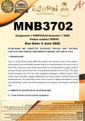 MNB3702 Assignment 3 PORTFOLIO &lpar;COMPLETE ANSWERS&rpar; Semester 1 2026 - DUE 4 June 2026