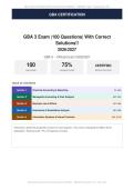 GBA 3 Exam 100 Questions With Correct Solutions Actual Exam 2026&sol;2027 &ndash; 100&percnt; Verified &vert; Detailed Rationales &ndash; Pass Guaranteed &ndash; A&plus; Graded