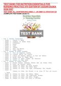 Nutrition Essentials for Nursing Practice 9th Edition Test Bank by Susan Dudek &vert; ISBN 978-1975161125 &vert; Questions & correct Verified Solutions&NewLine;