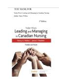 Test Bank Yoder-Wise&rsquo;s Leading and Managing in Canadian Nursing 3rd Edition Patricia S&period; Yoder-Wise Janice Waddell Nancy Walton Complete Chapters Questions and Verified Answers A&plus;