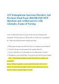 ATI Schizophrenia Spectrum Disorders And &NewLine;Psychosis Final Exam 2026 BRAND NEW &NewLine;Questions and verified answers with &NewLine;rationales&comma; Exams of Nursing