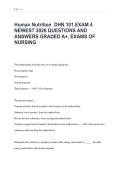 Human Nutrition  DHN 101 EXAM 4 &NewLine;NEWEST 2026 QUESTIONS AND &NewLine;ANSWERS GRADED A&plus;&comma; EXAMS OF &NewLine;NURSING