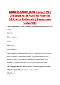 NUR2058&sol;NUR 2058 Exam 3 V2 &vert; &NewLine;Dimensions of Nursing Practice &NewLine;Q&A with Rationale &vert; Rasmussen &NewLine;University