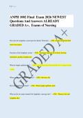 ANPH 1002 Final  Exam 2026 NEWEST &NewLine;Questions And Answers ALREADY &NewLine;GRADED A&plus;&comma;  Exams of Nursing 