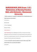 NUR2058&sol;NUR 2058 Exam 1 V2 &vert; &NewLine;Dimensions of Nursing Practice &NewLine;Q&A with Rationale &vert; Rasmussen &NewLine;University 