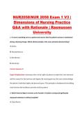 NUR2058 Exam 1 V1&ndash;V3 &vert; NUR 2058 Exam 1 V1&ndash;V3 &vert; Dimensions of Nursing Practice &vert; Rasmussen University &vert; Complete Exam Bundle with Detailed Verified Answers