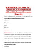 NUR2058&sol;NUR 2058 Exam 2 V1 &vert; &NewLine;Dimensions of Nursing Practice &NewLine;Q&A with Rationale &vert; Rasmussen &NewLine;University 