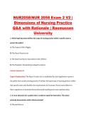 NUR2058&sol;NUR 2058 Exam 2 V2 &vert; &NewLine;Dimensions of Nursing Practice &NewLine;Q&A with Rationale &vert; Rasmussen &NewLine;University