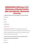 NUR2058 Exam 2 V1&ndash;V3 &vert; NUR 2058 Exam 2 V1&ndash;V3 &vert; Dimensions of Nursing Practice &vert; Rasmussen University &vert; Complete Exam Bundle with Detailed Verified Answers