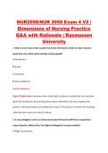 NUR2058&sol;NUR 2058 Exam 4 V2 &vert; &NewLine;Dimensions of Nursing Practice &NewLine;Q&A with Rationale &vert; Rasmussen &NewLine;University 