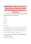 NUR2058 Exam 4 V1&ndash;V3 &vert; NUR 2058 Exam 4 V1&ndash;V3 &vert; Dimensions of Nursing Practice &vert; Rasmussen University &vert; Complete Exam Bundle with Detailed Verified Answers