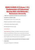 NUR2115 Exam 1 V1&ndash;V3 &vert; NUR 2115 Exam 1 V1&ndash;V3 &vert; Fundamentals of Professional Nursing &vert; Rasmussen University &vert; Complete Exam Bundle with Detailed Verified Answers
