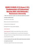 NUR2115&sol;NUR 2115 Exam 2 V2 &vert; &NewLine;Fundamentals of Professional &NewLine;Nursing Q&A with Rationale &vert; &NewLine;Rasmussen University 