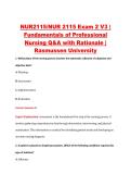 NUR2115 Exam 2 V1&ndash;V3 &vert; NUR 2115 Exam 2 V1&ndash;V3 &vert; Fundamentals of Professional Nursing &vert; Rasmussen University &vert; Complete Exam Bundle with Detailed Verified Answers