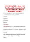 NUR2115 Exam 3 V1&ndash;V3 &vert; NUR 2115 Exam 3 V1&ndash;V3 &vert; Fundamentals of Professional Nursing &vert; Rasmussen University &vert; Complete Exam Bundle with Detailed Verified Answers