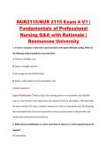 NUR2115&sol;NUR 2115 Exam 4 V1 &vert; &NewLine;Fundamentals of Professional &NewLine;Nursing Q&A with Rationale &vert; &NewLine;Rasmussen University 