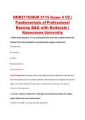 NUR2115&sol;NUR 2115 Exam 4 V2 &vert; &NewLine;Fundamentals of Professional &NewLine;Nursing Q&A with Rationale &vert; &NewLine;Rasmussen University 