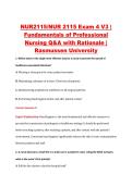 NUR2115 Exam 4 V1&ndash;V3 &vert; NUR 2115 Exam 4 V1&ndash;V3 &vert; Fundamentals of Professional Nursing &vert; Rasmussen University &vert; Complete Exam Bundle with Detailed Verified Answers