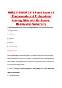 NUR2115&sol;NUR 2115 Final Exam V1 &NewLine;&vert; Fundamentals of Professional &NewLine;Nursing Q&A with Rationale &vert; &NewLine;Rasmussen University