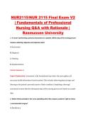 NUR2115 Final Exam V1&ndash;V3 &vert; NUR 2115 Final Exam V1&ndash;V3 &vert; Fundamentals of Professional Nursing &vert; Rasmussen University &vert; Complete Exam Bundle with Detailed Verified Answers