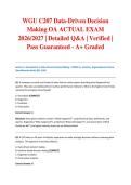 WGU C207 Data-Driven Decision Making OA ACTUAL EXAM 2026&sol;2027 &vert; Detailed Q&A &vert; Verified &vert; Pass Guaranteed - A&plus; Graded