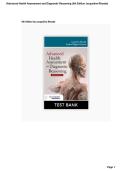 Advanced Health Assessment and Diagnostic Reasoning &ndash; Test Bank&comma; Comprehensive Practice Questions and Answers