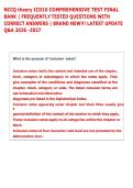 NCCQ theory ICD10 COMPREHENSIVE TEST FINAL &NewLine;BANK &vert; FREQUENTLY TESTED QUESTIONS WITH &NewLine;CORRECT ANSWERS &vert; BRAND NEW&excl;&excl;&excl; LATEST UPDATE &NewLine;Q&A 2026 -2027