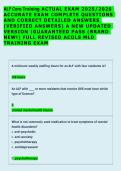 ALF Core Training ACTUAL EXAM 2025&sol;2026 &NewLine;ACCURATE EXAM COMPLETE QUESTIONS &NewLine;AND CORRECT DETAILED ANSWERS &NewLine;&lpar;VERIFIED ANSWERS&rpar; A NEW UPDATED &NewLine;VERSION &vert;GUARANTEED PASS &lpar;BRAND &NewLine;NEW&excl;&rpar; FULL REVISED ACOLS MLD &NewLine;TRAINING EXAM