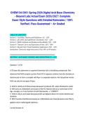 CHEM134 C001 Spring 2026 Digital Acid Base Chemistry - Beyond Labz Actual Exam 2026&sol;2027&colon; Complete Exam-Style Questions with Detailed Rationales &vert; 100&percnt; Verified &vert; Pass Guaranteed &ndash; A&plus; Graded