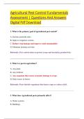 Agricultural Pest Control Fundamentals &NewLine;Assessment &vert; Questions And Answers &NewLine;Digital Pdf Download