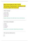 Basic Entomology for Pest Control &NewLine;Technicians Practice Exam &vert; Questions And &NewLine;Answers Digital Pdf Download