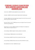 Forensic Science Exam Review 2026 &ndash; Verified Questions and Answers Comprehensive Study Material