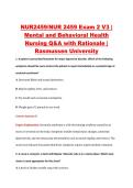 NUR2459 Exam 2 V1&ndash;V3 &vert; NUR 2459 Exam 2 V1&ndash;V3 &vert; Mental and Behavioral Health Nursing &vert; Rasmussen University &vert; Complete Exam Bundle with Detailed Verified Answers