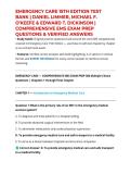 EMERGENCY CARE 15TH EDITION TEST BANK &vert; DANIEL LIMMER&comma; MICHAEL F&period; O&rsquo;KEEFE & EDWARD T&period; DICKINSON &vert; COMPREHENSIVE EMS EXAM PREP QUESTIONS & VERIFIED ANSWERS