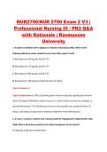 NUR2790 Exam 2 V1&ndash;V3 &vert; NUR 2790 Exam 2 V1&ndash;V3 &vert; Professional Nursing III &sol; PN3 &vert; Rasmussen University &vert; Complete Exam Bundle with Detailed Verified Answers