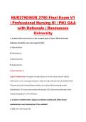NUR2790&sol;NUR 2790 Final Exam V1 &NewLine;&vert; Professional Nursing III &sol; PN3 Q&A &NewLine;with Rationale &vert; Rasmussen &NewLine;University 