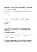 PN Mental Health Online Practice Exam questions&NewLine;and answers Graded A&plus;