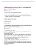 PN Mental Health Online Practice Exam questions&NewLine;and answers Graded A&plus;