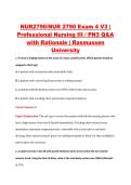NUR2790 Exam 4 V1&ndash;V3 &vert; NUR 2790 Exam 4 V1&ndash;V3 &vert; Professional Nursing III &sol; PN3 &vert; Rasmussen University &vert; Complete Exam Bundle with Detailed Verified Answers