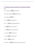 Pre-Calculus Exam questions and answers Graded&NewLine;A&plus;