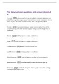 Pre-Calculus Exam questions and answers Graded&NewLine;A&plus;