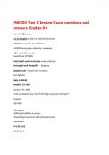 PNR220 Test 2 Review Exam questions and&NewLine;answers Graded A&plus;