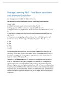 Portage Learning A&P I Final Exam questions&NewLine;and answers Graded A&plus;