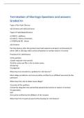 Termination of Marriage Questions and answers&NewLine;Graded A&plus;