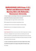 NUR2459 Exam 3 V1&ndash;V3 &vert; NUR 2459 Exam 3 V1&ndash;V3 &vert; Mental and Behavioral Health Nursing &vert; Rasmussen University &vert; Complete Exam Bundle with Detailed Verified Answers