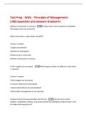 Test Prep - WGU - Principles of Management -&NewLine;C483 questions and answers Graded A&plus;