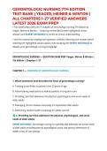 GERONTOLOGIC NURSING 7TH EDITION TEST BANK &vert; YEAGER&comma; MEINER & WINTON &vert; ALL CHAPTERS 1&ndash;27 VERIFIED ANSWERS LATEST 2026 EXAM PREP